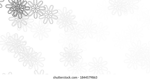Light Gray vector doodle background with flowers. Modern design with gradient Flowers on abstract background. Smart design for leaflets, books.