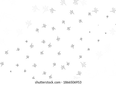 Light Gray vector doodle background with branches. Abstract illustration with leaves, branches in doodles style. Pattern for heads of websites, designs.