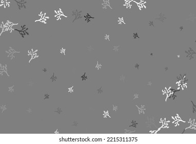Light Gray vector doodle background with branches. Abstract illustration with leaves, branches in doodles style. Pattern for heads of websites, designs.