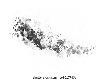 Light Gray vector doodle pattern with branches. Doodle illustration of leaves and branches in Origami style. New template for your brand book.