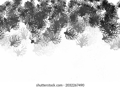 Light Gray vector doodle pattern with branches. Doodle illustration of leaves and branches in Origami style. The best design for your business.