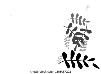 Light Gray vector doodle texture with leaves. Creative illustration in blurred style with leaves. The best design for your business.