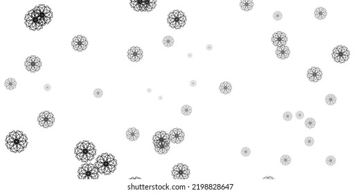 Light Gray vector doodle texture with flowers. Colorful flowers in natural style on simple background. Smart design for wrapping, wallpapers.