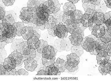 Light Gray vector elegant background with leaves. Decorative design of flowers on white background. Colorful pattern for kid's books.