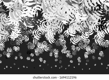 Light Gray vector elegant background with leaves. New colorful illustration in doodle style with leaves. Hand painted design for web, wrapping.