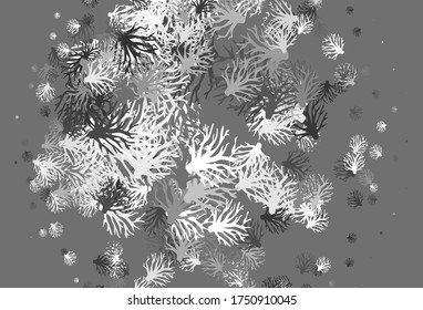 Light Gray vector elegant background with leaves. Colorful illustration in doodle style with leaves, branches. The best design for your business.