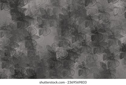 Light Gray vector elegant background with flowers. Decorative design of flowers on white background. Pattern for wallpapers, coloring books.