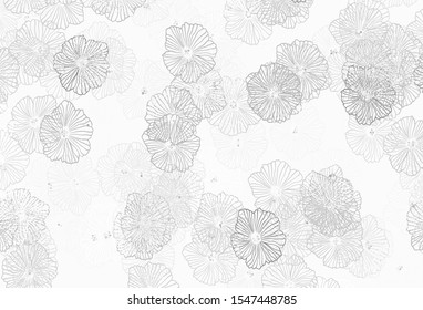 Light Gray vector elegant pattern with leaves. Glitter abstract illustration with flowers. Brand new style for your business design.