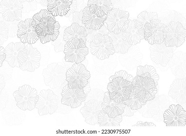 Light Gray vector elegant pattern with leaves. Glitter abstract illustration with flowers. Brand new style for your business design.