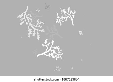 Light Gray vector elegant template with sakura. Decorative design in Indian style on white background. New design for your business.