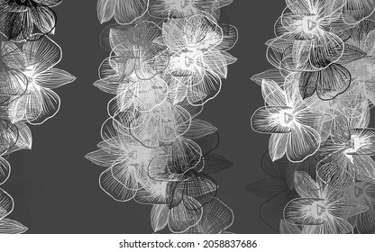 Light Gray vector elegant template with flowers. Modern abstract illustration with flowers. Hand painted design for web, wrapping.