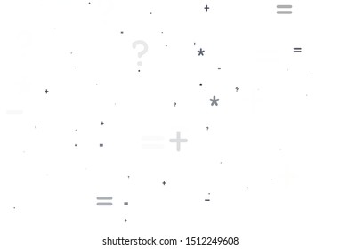 Light Gray vector layout with algebra elements. Illustration with Numeral symbols on abstract template. Smart design for university advert.