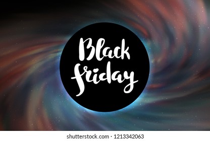 Light Gray vector layout with a black hole, universe. Gradient colorful illustration with a black hole, stars. Template for Black Friday sales.