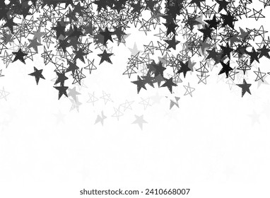 Light Gray vector layout with bright stars. Stars on blurred abstract background with gradient. Template for cosmic backgrounds.