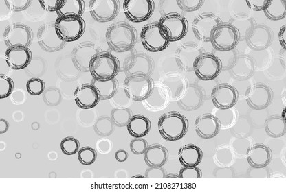 Light Gray vector layout with circle shapes. Glitter abstract illustration with blurred drops of rain. Pattern for textures of wallpapers.