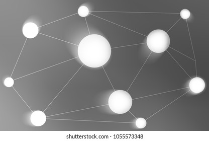 Light Gray vector layout with circles, lines. Glitter abstract illustration with connection of triangle structure. Pattern can be used for beautiful websites.