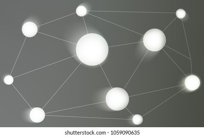 Light Gray vector layout with circles, lines. Design with connection of dots and lines on colorful background. Completely new template for your brand book.
