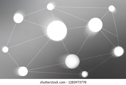 Light Gray vector layout with circles, lines. Abstract illustration with colorful discs and triangles. Beautiful design for your business advert.