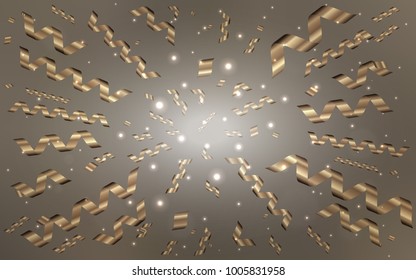 Light Gray vector layout with festival confetti. Decorative shining illustration with ribbons on abstract template. New design for ad, poster, banner of your Party.