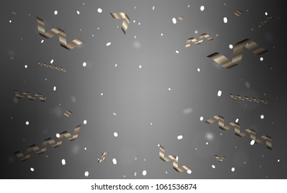 Light Gray vector layout with festival confetti. Decorative shining illustration with ribbons on abstract template. New design for ad, poster, banner of your Party.