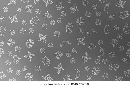 Light Gray vector layout with restaurant food. Blurred decorative design of snacks in doodle style. Design for ad, poster, banner of cafes or restaurants.