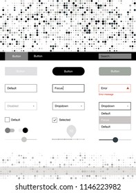 Light Gray vector Material Design Kit with dots. Beautiful ui ux kit with colorful dots in its header. This sample is for your website.
