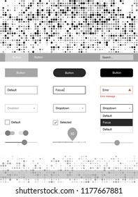 Light Gray vector Material Design Kit with dots. Simple Material Design Kit with colorful dots in header. This template you can use for landing pages.
