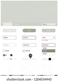 Light Gray vector Material Design Kit with lines, circles. Simple Material Design Kit with colorful triangles, circles. Beautiful layout for websites, landing pages.