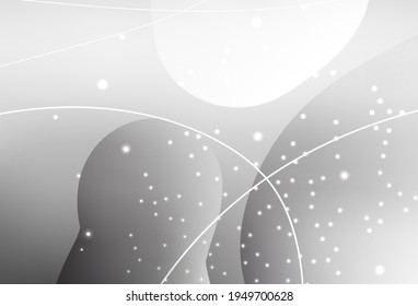 Light Gray vector Modern abstract illustration with colorful dots, lines. Blurred bubbles on abstract background with colorful gradient. Smart design for business ads.