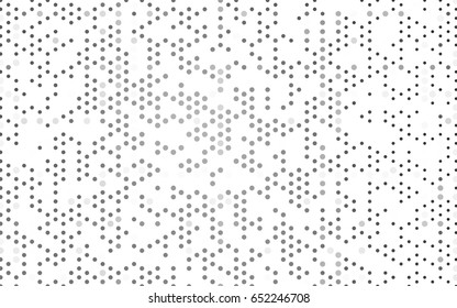 Light Gray vector modern geometrical circle abstract background. Dotted texture template. Geometric pattern in halftone style with gradient. 