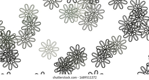 Light Gray vector natural artwork with flowers. Abstract illustration with flowers in Origami style. Brand new business design.