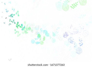Light Gray vector natural backdrop with leaves. Glitter abstract illustration with doodles and leaves. New design for your business.