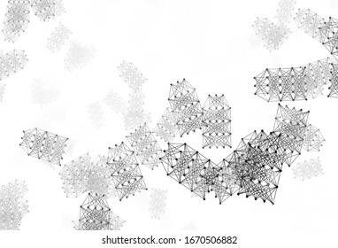 Light Gray vector pattern with artificial intelligence network. Abstract illustration with links and dots of AI. Pattern for  poster, banner of technology.