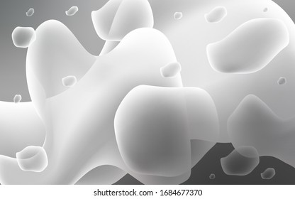 Light Gray vector pattern with bent ribbons. Blurred geometric sample with gradient bubbles.  A new texture for your  ad, booklets, leaflets.