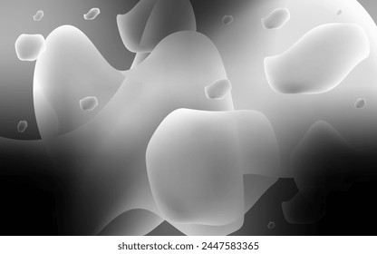 Light Gray vector pattern with bubble shapes. Shining crooked illustration in memphis style. Memphis style for your business design.