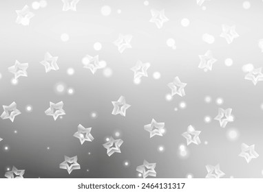 Light Gray vector pattern with christmas stars. Blurred decorative design in simple style with stars. Pattern for futuristic ad, booklets.