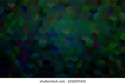 Light Gray vector pattern with colored spheres. Geometric sample of repeating circles on white background in halftone style.