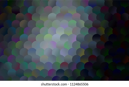 Light Gray vector pattern with colored spheres. Geometric sample of repeating circles on white background in halftone style.