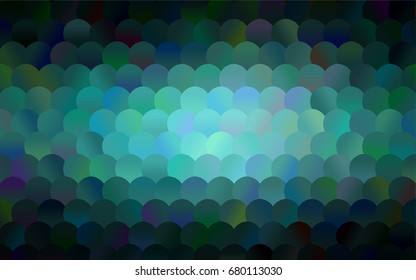 Light Gray vector pattern with colored spheres. Geometric sample of repeating circles on white background in halftone style.
