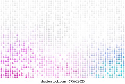 Light Gray vector pattern with colored spheres. Geometric sample of repeating circles on white background in halftone style.