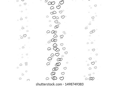 Light Gray vector pattern with colorful hearts. Blurred decorative design in doodle style with hearts. Pattern for valentine's ad, booklets.