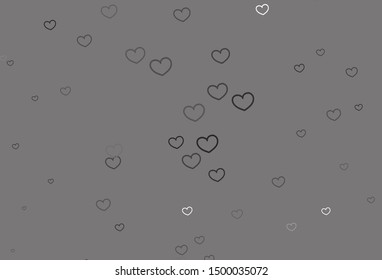 Light Gray vector pattern with colorful hearts. Beautiful colored illustration with hearts in celebration style. Pattern for carnival, festival romantic leaflets.