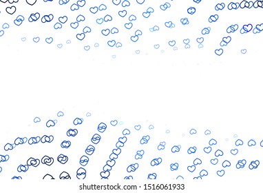 Light Gray vector pattern with colorful hearts. Glitter abstract illustration with colorful hearts in romantic style. Pattern for valentine's ad, booklets.