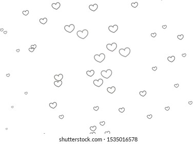 Light Gray vector pattern with colorful hearts. Beautiful colored illustration with hearts in celebration style. Pattern for carnival, festival romantic leaflets.
