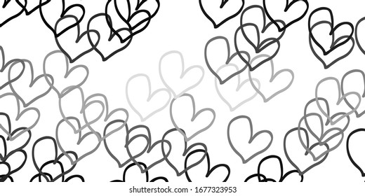 Light Gray vector pattern with colorful hearts. Illustration with hearts in love concept for valentine's day. Pattern for carnival, festival romantic leaflets.