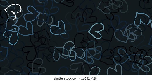 Light Gray vector pattern with colorful hearts. Decorative shining illustration with hearts on abstract template. Design for ad, poster, banner of Valentine Day.