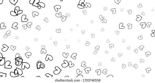 Light Gray vector pattern with colorful hearts. Glitter abstract illustration with colorful hearts in romantic style. Pattern for carnival, festival romantic leaflets.