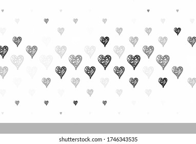 Light Gray vector pattern with colorful hearts. Beautiful celebration style hearts on abstract illustration. Design for celebrating of Valentine Day.