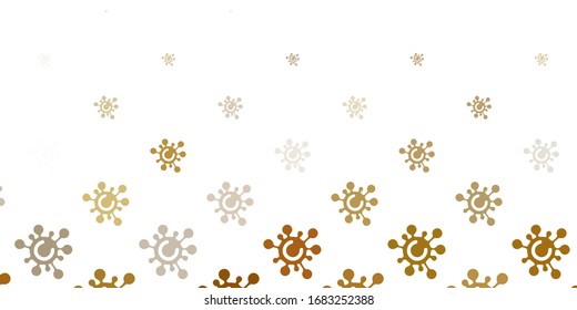 Light Gray vector pattern with coronavirus elements. Smart illustration with covid signs in decorative style. Design for biohazard warning.