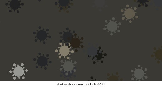 Patrón vectorial gris claro con elementos coronavirus. Diseño simple en estilo abstracto con formas de infección. Mejor diseño para eventos de cuarentena.